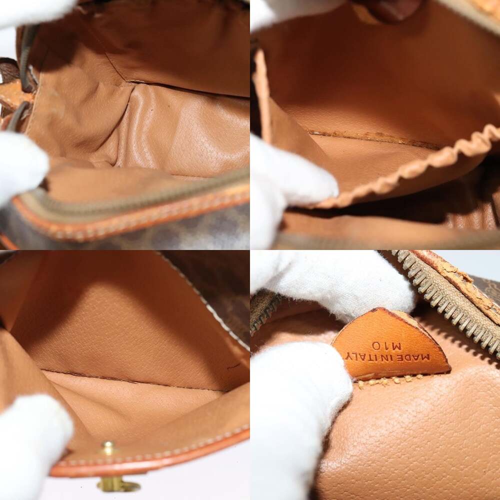 CELINE Macadam Canvas Shoulder Bag Pvc Leather Brown Gold - Picture 12 of 12
